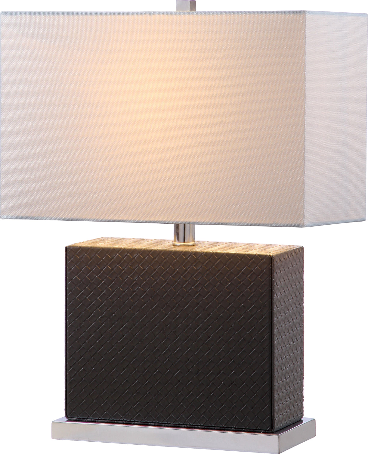 Safavieh Delia 205-Inch H Faux Woven Leather Table Lamp Grey Mirror main image