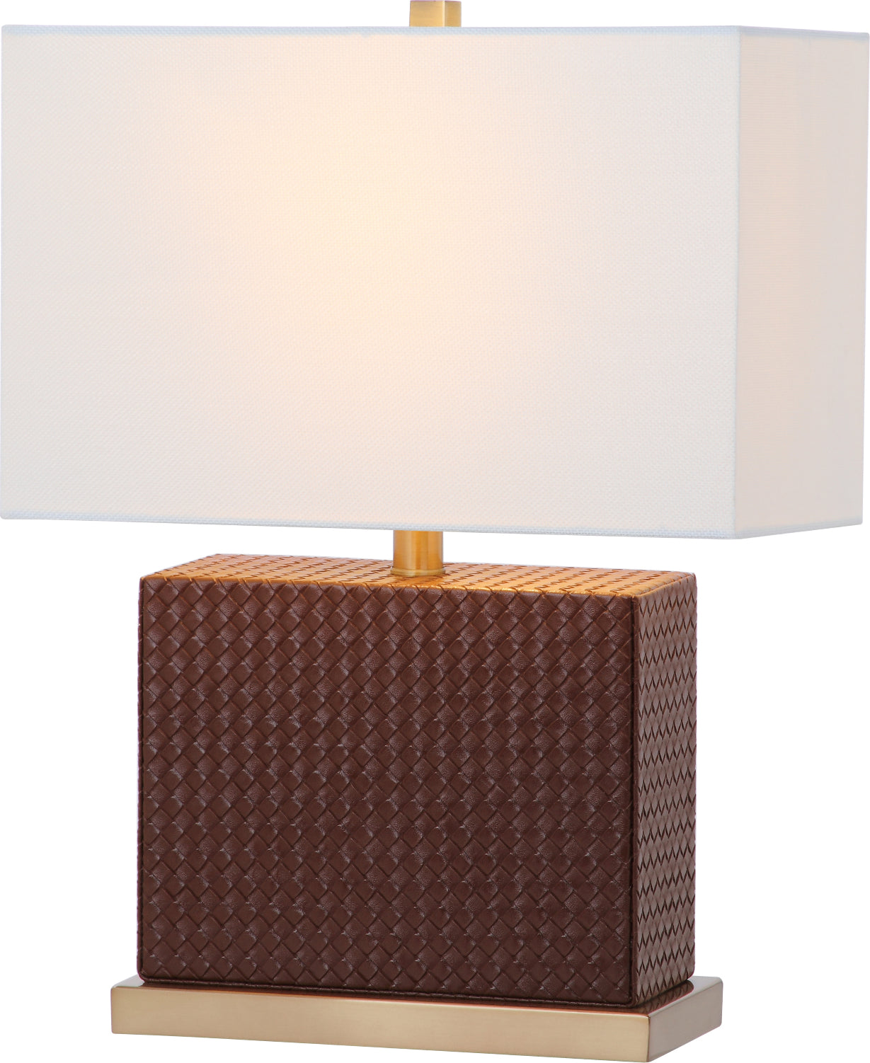 Safavieh Delia 205-Inch H Faux Woven Leather Table Lamp Brown Mirror main image
