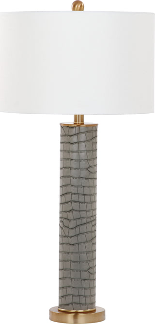 Safavieh Ollie 315-Inch H Faux Alligator Table Lamp Grey Mirror 