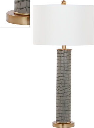 Safavieh Ollie 315-Inch H Faux Alligator Table Lamp Grey Mirror Main