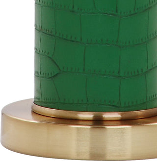 Safavieh Ollie 315-Inch H Faux Alligator Table Lamp Dark Green Mirror 