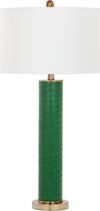 Safavieh Ollie 315-Inch H Faux Alligator Table Lamp Dark Green Mirror 