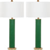 Safavieh Ollie 315-Inch H Faux Alligator Table Lamp Dark Green Mirror 