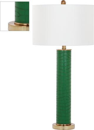 Safavieh Ollie 315-Inch H Faux Alligator Table Lamp Dark Green Mirror Main