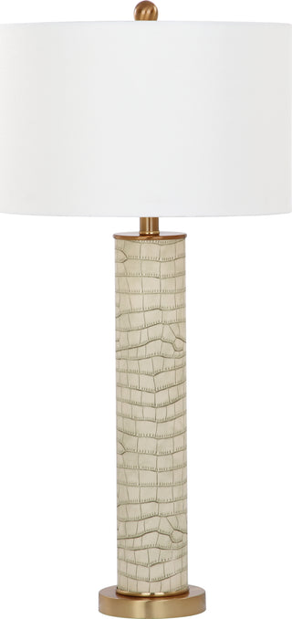 Safavieh Ollie 315-Inch H Faux Alligator Table Lamp Cream 