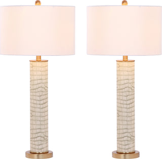 Safavieh Ollie 315-Inch H Faux Alligator Table Lamp Cream 