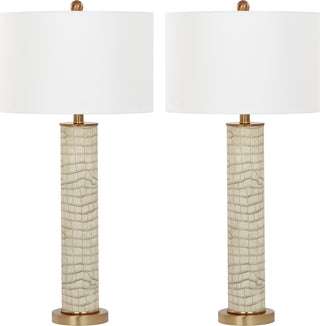 Safavieh Ollie 315-Inch H Faux Alligator Table Lamp Cream 