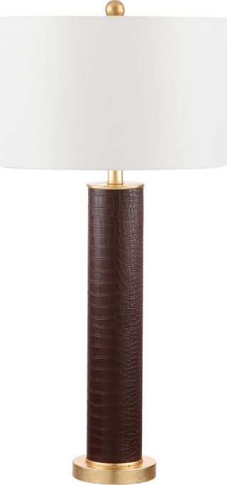 Safavieh Ollie 315-Inch H Faux Alligator Table Lamp Brown Mirror 