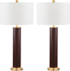 Safavieh Ollie 315-Inch H Faux Alligator Table Lamp Brown Mirror 