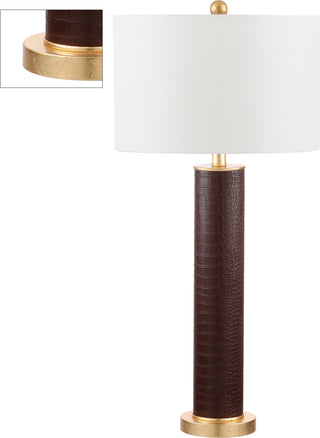 Safavieh Ollie 315-Inch H Faux Alligator Table Lamp Brown Mirror Main