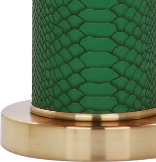 Safavieh Ollie 315-Inch H Faux Snakeskin Table Lamp Dark Green 