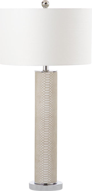 Safavieh Ollie 315-Inch H Faux Snakeskin Table Lamp Cream Mirror 