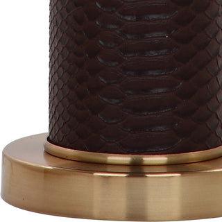 Safavieh Ollie 315-Inch H Faux Snakeskin Table Lamp Brown Mirror 