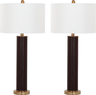 Safavieh Ollie 315-Inch H Faux Snakeskin Table Lamp Brown Mirror 