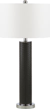 Safavieh Ollie 315-Inch H Faux Woven Leather Table Lamp Grey 