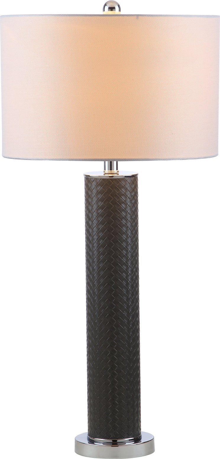 Safavieh Ollie 315-Inch H Faux Woven Leather Table Lamp Grey main image
