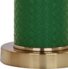 Safavieh Ollie 315-Inch H Faux Woven Leather Table Lamp Dark Green Mirror 