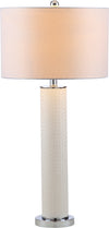 Safavieh Ollie 315-Inch H Faux Woven Leather Table Lamp Cream Mirror main image