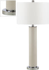 Safavieh Ollie 315-Inch H Faux Woven Leather Table Lamp Cream Mirror Main