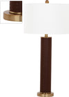Safavieh Ollie 315-Inch H Faux Woven Leather Table Lamp Brown Mirror Main