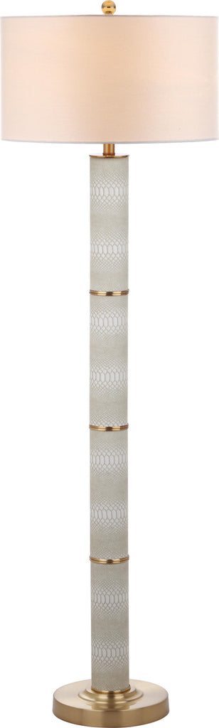 Safavieh Marcello 605-Inch H Faux Snakeskin Floor Lamp Off-White Mirror main image