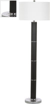 Safavieh Marcello 605-Inch H Faux Woven Leather Floor Lamp Dark Grey Mirror Main