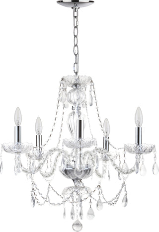 Safavieh Jingle 5 Light Chrome 225-Inch Dia Adjustable Chandelier Chrome/Clear Lamp Mirror 