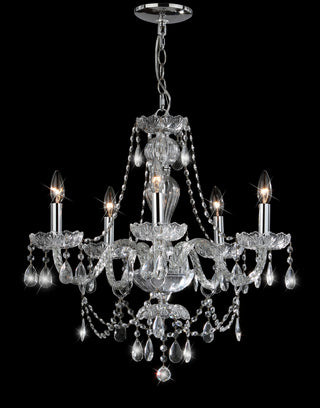 Safavieh Jingle 5 Light Chrome 225-Inch Dia Adjustable Chandelier Chrome/Clear Lamp  Feature