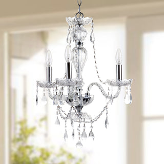 Safavieh Karah 3 Light Chrome 195 Inch Dia Adjustable Chandelier Chrome/Clear Lamp Mirror 