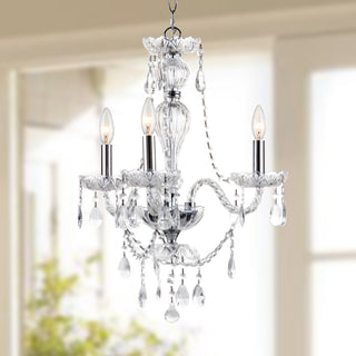 Safavieh Karah 3 Light Chrome 195 Inch Dia Adjustable Chandelier Chrome/Clear Lamp  Feature