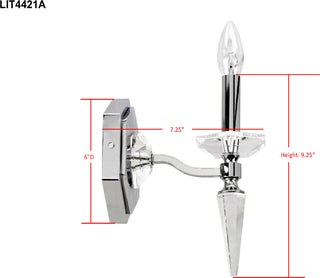 Safavieh Shade Chrome Wall Sconce Chrome/Clear Lamp 