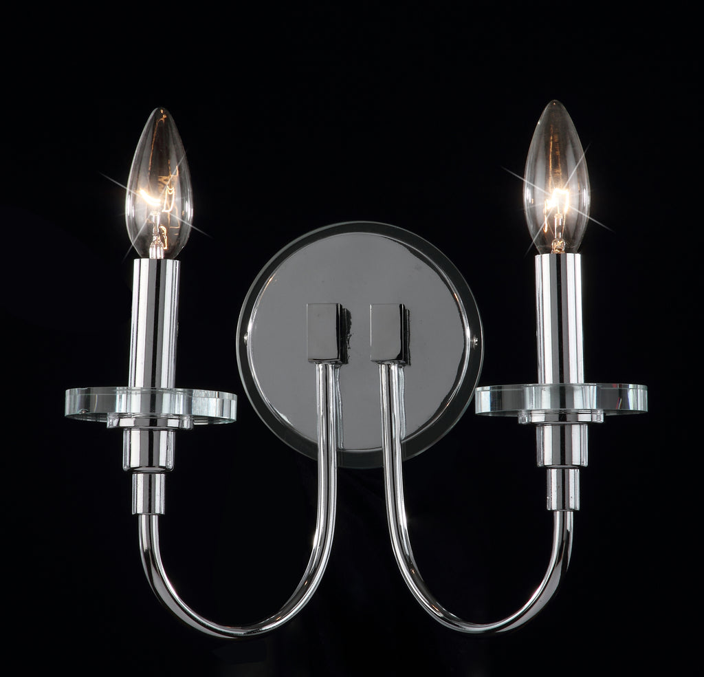 Safavieh Darla 2 Light Chrome 625-Inch H Wall Sconce Chrome/Clear Lamp  Feature