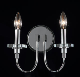 Safavieh Darla 2 Light Chrome 625-Inch H Wall Sconce Chrome/Clear Lamp  Feature