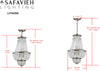 Safavieh Amoret 4 Light Brass 12-Inch Dia Adjustable Beaded Chandelier Brass/Clear Lamp Mirror 