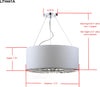 Safavieh Fernando 3 Light Chrome 175-Inch Dia Adjustable Drum Pendant Chrome/White Lamp Mirror 