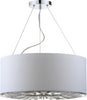 Safavieh Fernando 3 Light Chrome 175-Inch Dia Adjustable Drum Pendant Chrome/White Lamp Mirror 