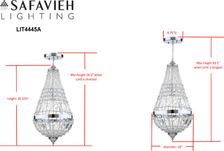 Safavieh Silva Chrome Glass 10-Inch Dia Byrd Chandelier Chrome/Clear Lamp Mirror 