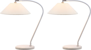 Safavieh Lyla Mini Arc 22-Inch H Table Lamp White Mirror 