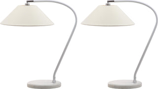 Safavieh Lyla Mini Arc 22-Inch H Table Lamp White Mirror 