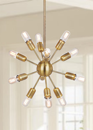 Safavieh Raging 12 Light Gold 175-Inch Dia Solace Pendant Lamp Mirror 