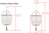 Safavieh Angie 3 Light Grey 18-Inch Dia Beaded Pendant Lamp 