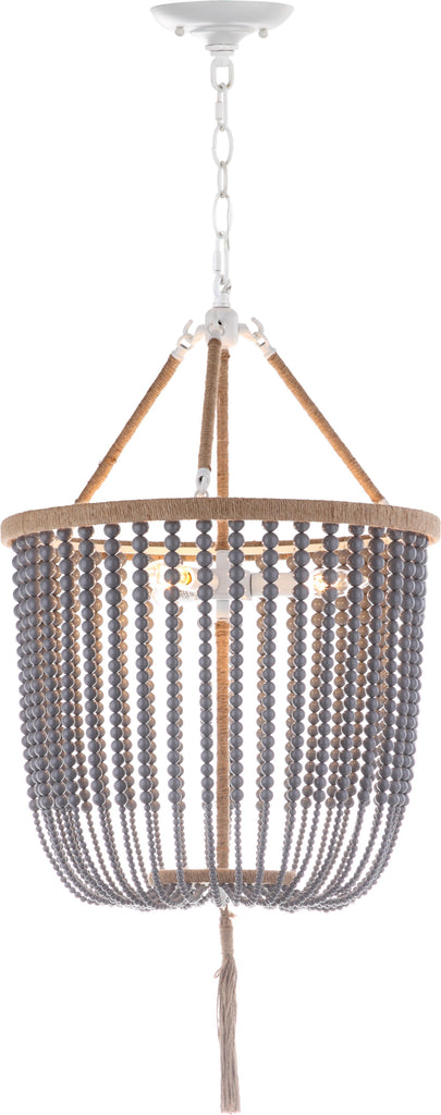 Safavieh Angie 3 Light Grey 18-Inch Dia Beaded Pendant Lamp main image
