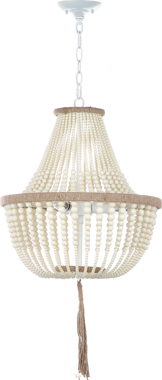 Safavieh Lush Kristi 3 Light 165-Inch Dia Cream Beaded Pendant Lamp 