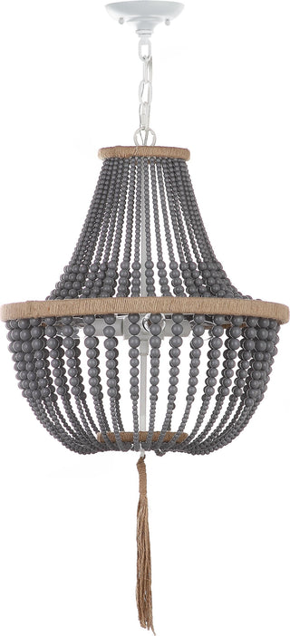 Safavieh Lush Kristi 3 Light 165-Inch Dia Grey Beaded Pendant Lamp 