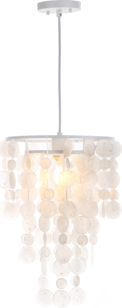 Safavieh Pearl Capiz 1 Light 13-Inch Dia Pendant White Lamp main image