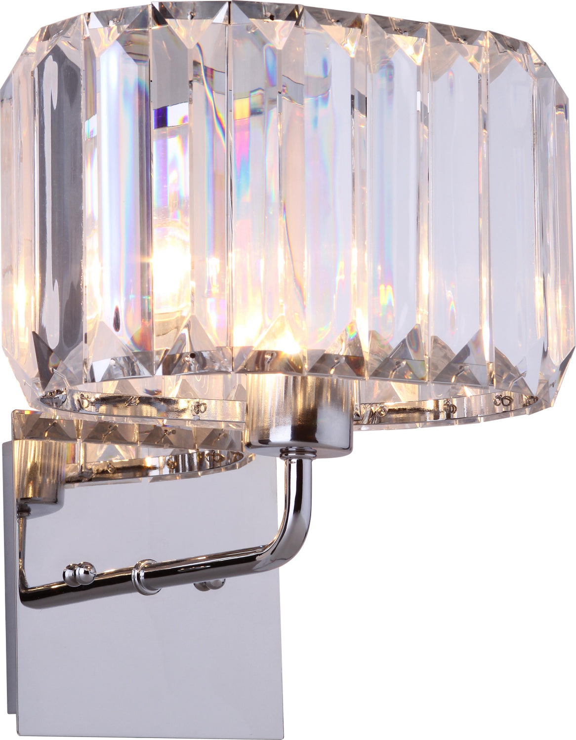 Safavieh Athena Chrome 1125-Inch H Acrylic Wall Sconce Nickel/Clear Lamp Mirror main image