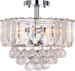 Safavieh Vaxcel 3 Lights Chrome Acrylic 135-Inch Dia Flush Mount Chrome/Clear Lamp Mirror main image