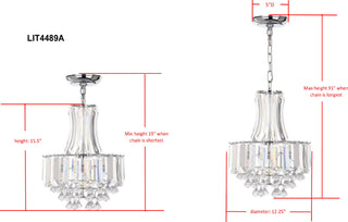 Safavieh Modern Crown 1 Light 1225-Inch Dia Pendant Chrome/Clear Lamp 