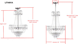 Safavieh Sonja 3 Light Chrome 18 Inch-Dia Pendant Chrome/Clear Lamp 