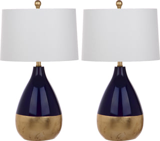 Safavieh Kingship 24-Inch H Navy And Gold Table Lamp Navy/Gold 